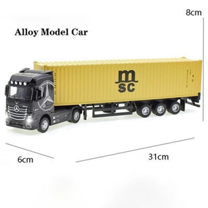 تریلی کانتینردار مشکی مدل بنز آکتروس 1:50 Container Trailer Model Benz Actros_اسباب بازی